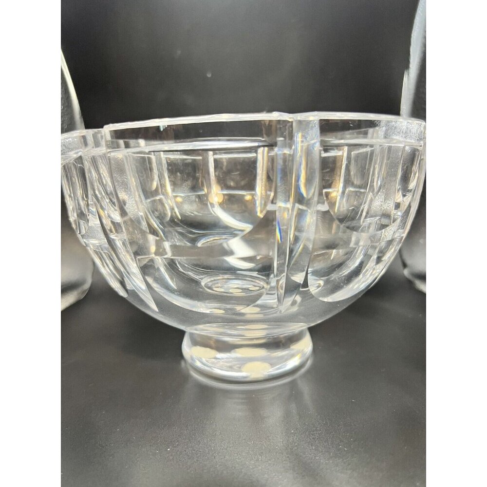 Orrefors Thousand Windows Crystal Bowl 0395-131 Signed Simon Gate 8-1/4 inch Dia